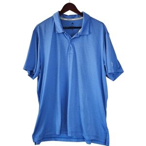 Adidas Men's Blue Striped Polo Golf Shirt Short Sleeve XXL